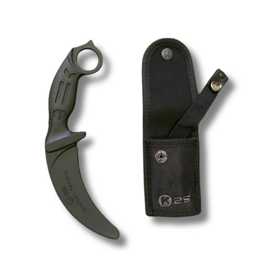 Kerambit / Karambit de Entrenamiento GOMA K25 - Negro y Rojo | Ideal para entrenamiento y screen fight / combat