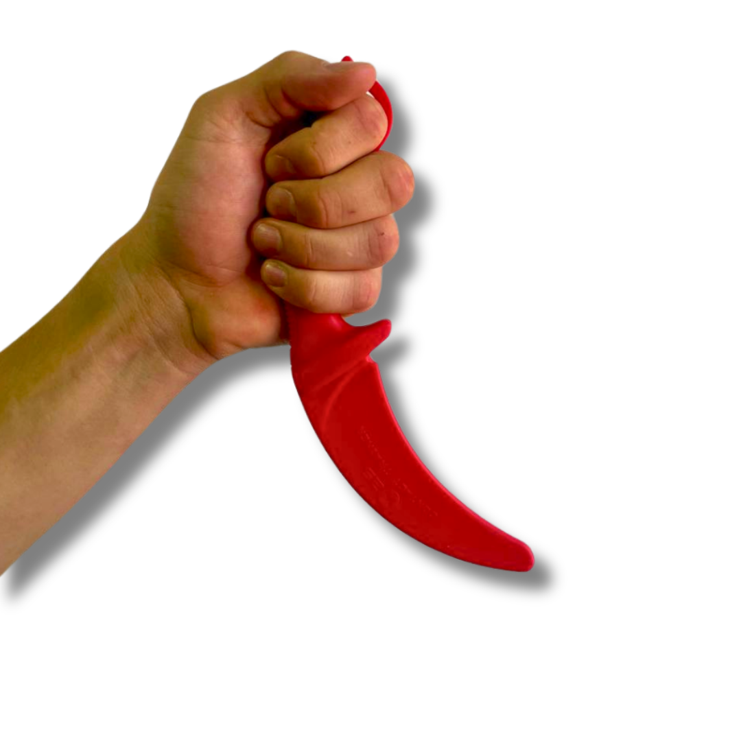 Kerambit / Karambit de Entrenamiento GOMA K25 - Negro y Rojo | Ideal para entrenamiento y screen fight / combat